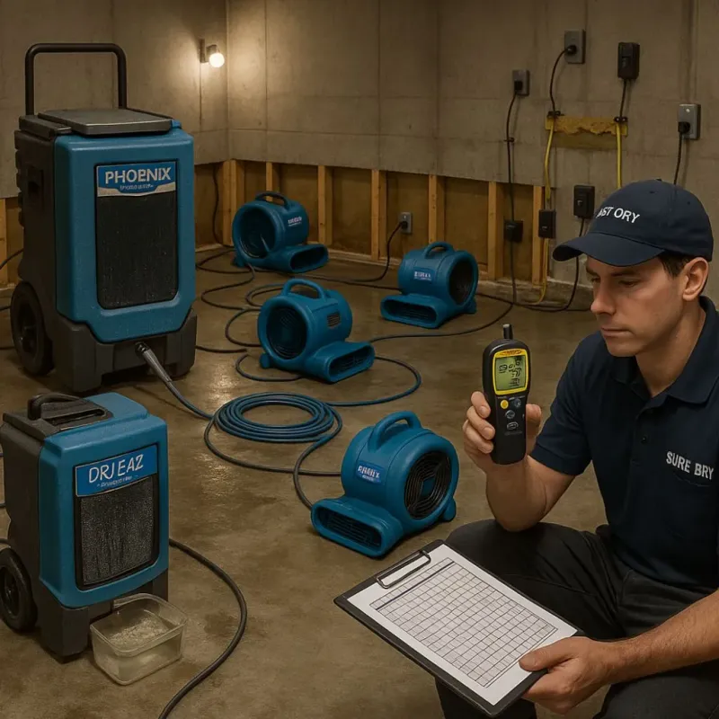 Structural Drying and Dehumidification process in Woodbury Heights, NJ